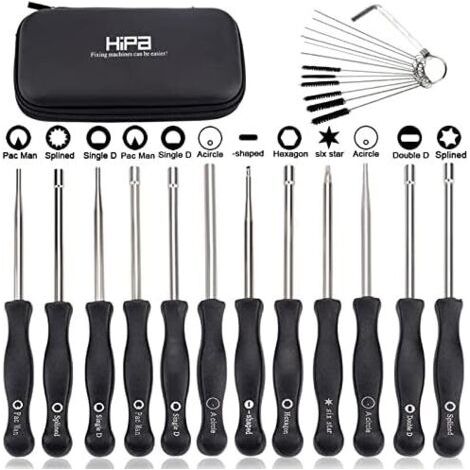 Set de 12 Outils de Réglage de Carburateur\\/Tournevis de Réglage pour Moteur à 2 Temps Embout Splined\\/Pac Man\\/D\\/Double D pour Débroussailleuse Tronçonneuse Poulan Husqvarna STHIL Echo (1/5)