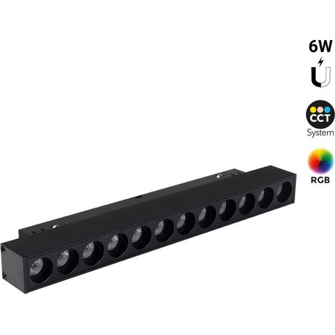 Spot linéaire sur rail magnétique RGB + CCT - 6W - UGR18 - Mi (1/5)