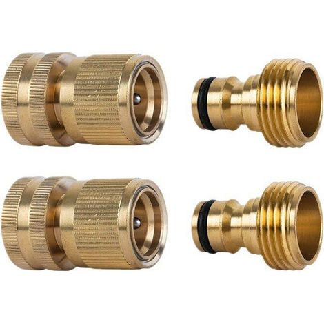 2 Ensembles de Raccord Tuyau d'Arrosage Laiton 12 mm,Adaptateur Robinet Tuyau Arrosage pour Jardin, Cuisine, Extérieur (1/4)