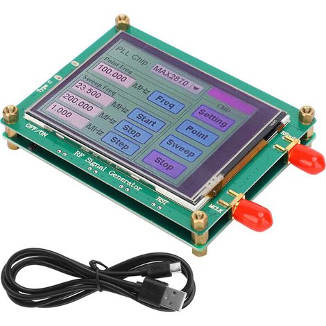 Générateur de signaux RF MAX2870 23,5-6000M avec une haute stabilité de 0,5PPM et un faible bruit, balayage de fréquence, entièrement contrôlable par PC à écran tactile. (1/5)