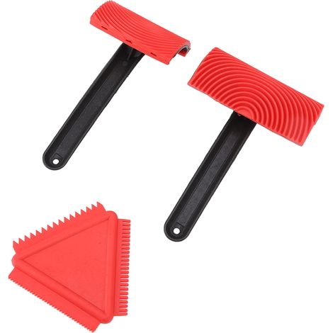 3 outils à motif bois pour peinture texturée, set d'accessoires de construction en caoutchouc durable pour finition décorative