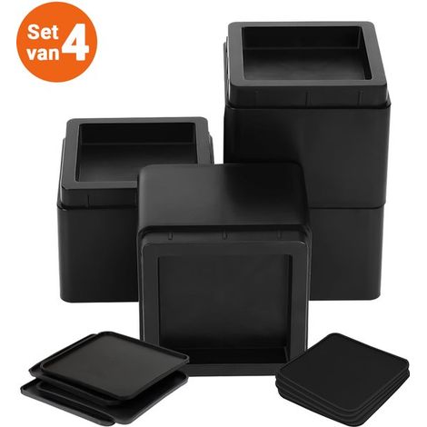 Set de rehausseurs de meubles – 7,6 et 15,2 cm – 567 kg – Noir – Réglables (1/5)