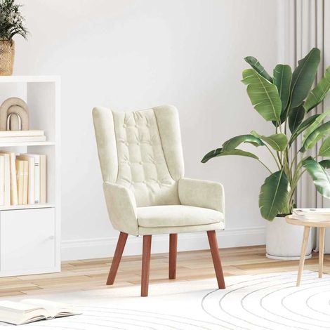 vidaXL fauteuil Crème 63 x 67 x 94 cm Velours (1/5)