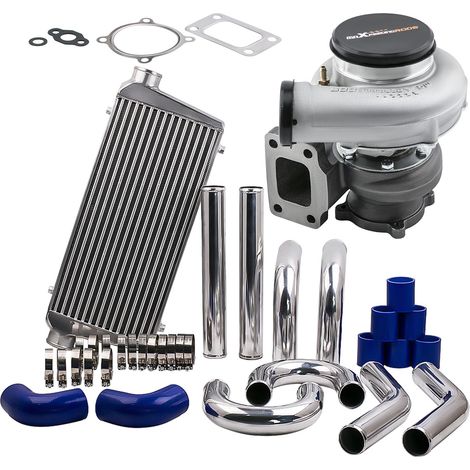 Maxpeedingrods – Turbocompresseur GT3582 pour Nissan Safari Patrol – Intercooler 600x300x76mm – Pipe Kit 64mm – 600HP max – M10, M14, 2.5"