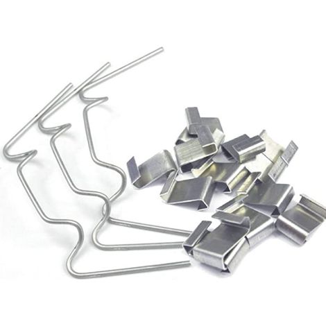 Pinces de fixation pour vitrage de serre, fixations pour verre, acier inoxydable, à recouvrement, jardinage, 50 pièces (pinces W+Z) (1/3)
