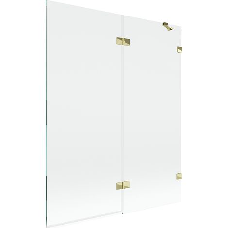 Mexen Lunar Duschabtrennung, 2-flügelig rechts, 140 x 150 cm, transparent, gold - 897-140-100-50-00-P (1/5)