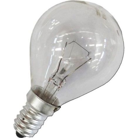 Ampoule à incandescence sphérique transparente 40 W E14 à usage industriel uniquement
