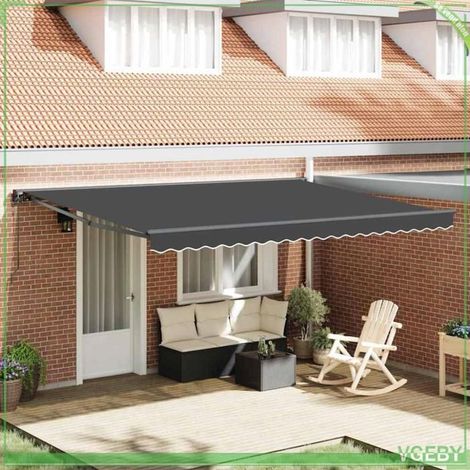 Store rétractable - FAF7291712448379 - Anthracite - 450x300 cm - Télécommande (1/5)