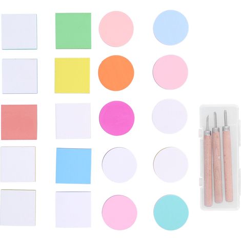 Kit de gravure en caoutchouc avec tampons, outils de découpe et accessoires artistiques (1/5)