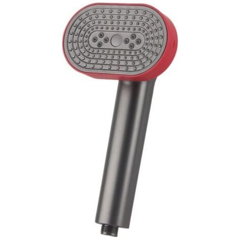 4 Modes Grayish Red High Pressure Shower Head, 360 Degree Adjustable Large Panel Shower Water Saving Shower Head (1/5)