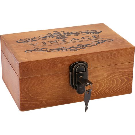 Boîte décorative en bois de style vintage (mots français vintage) (1/5)