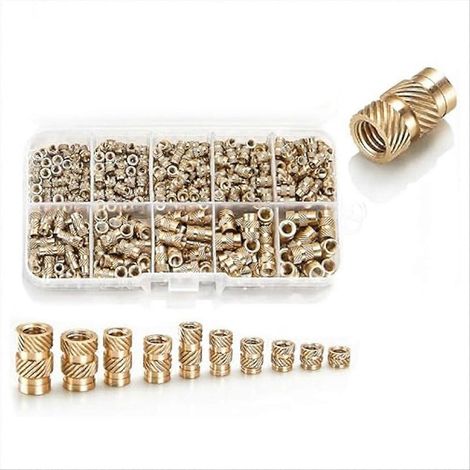 Kit 420 pièces inserts filetés M3/M5, écrous à sertir assortis, vis taraudées en acier inoxydable, boîte de rangement pratique, ensemble de fixation pour bois et plastique (1/5)