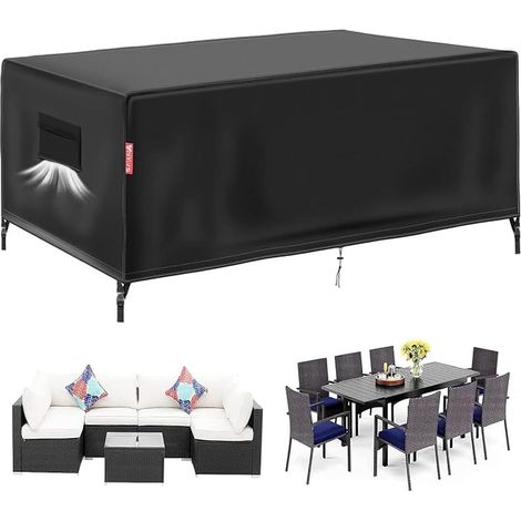 Garden Table Cover, Outdoor Protective Tarpaulin, 420D Oxford Fabric Covers for Garden Furniture Waterproof and Tear-Resistant (1/5)