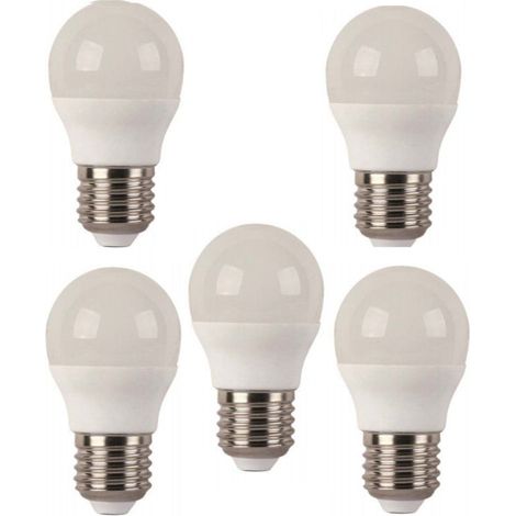 Pack 5 Bombillas Esféricas Led E27 6W 3000k, 4000k, 6500k.