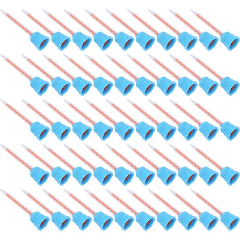 50 embouts mélangeurs pour résine époxy, accessoires de mélange dentaire, applicateur adhésif bleu et orange ratio 10:1 (1/5)