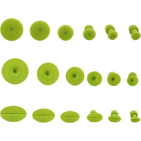 Lot de 18 bosses en nylon vert pour réparer efficacement les bosses de la carrosserie de la voiture sans peinture, gain de temps et de coûts d'utilisation à la maison (1/4)