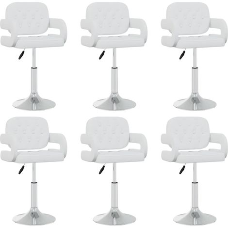 Lot de 6 Chaises pivotantes à manger,Chaises de salle à manger,Design Modernes blanc similicuir HH34205 (1/5)
