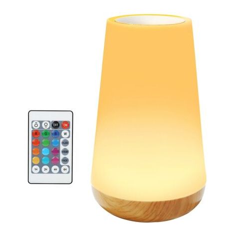 LED-Nachtlicht, 13 Farben, RGB, 1500 mAh, Fernbedienung/Touch-Steuerung, USB-C, Weiß (1/5)