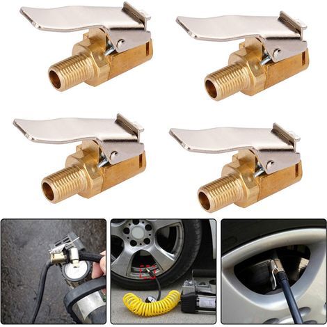 4 Adaptateurs de valve de pneu 8mm pour pompe à air, embouts de gonflage rapide à clipser, buses de conversion pour gonfleur de pneu auto (1/5)