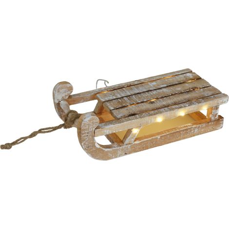Décoration de Noël en bois avec LED, traîneau, 32 x 25 x 11 cm (1/4)