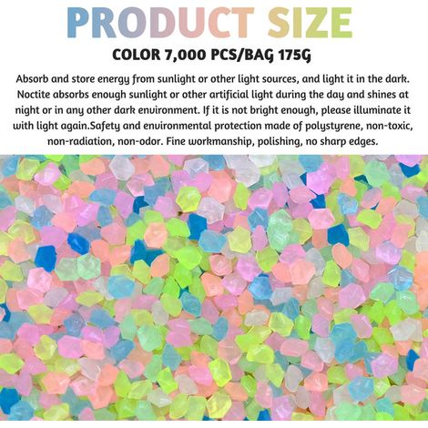 Pierre Lumineuse Phosphorescente pour Jardin Allée Aquarium - Galets Brillants Décoratifs Multicolores pour Pots de Fleurs et Pelouse