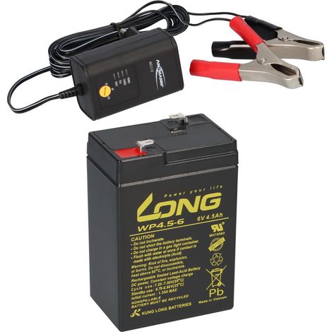 AGM BLEI AKKU BATTERIE 6V 4,5Ah kompatibel für USV BLEIGEL GEL + LADEGERÄT (1/5)