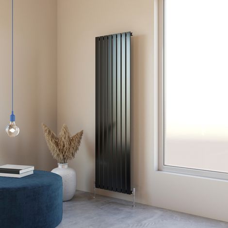 Acezanble 1800x544mm Single Black Vertical Flat Panel Central Heating Designer Radiator