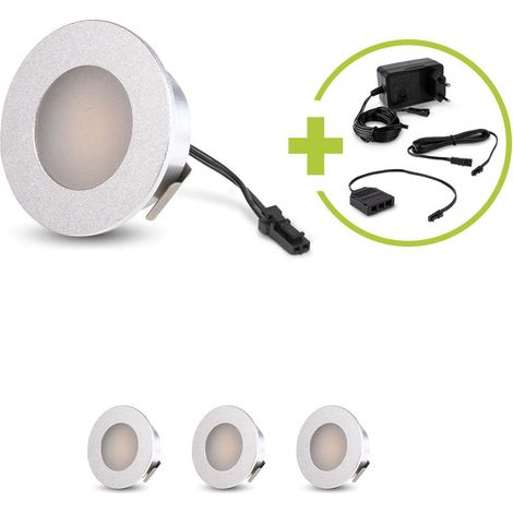 LED Mini Einbauspot rund 1.2W 12V IP20 Ausschnitt Ø32mm - Lichtfarbe: Warmweiß 3000K - Anzahl: 4x