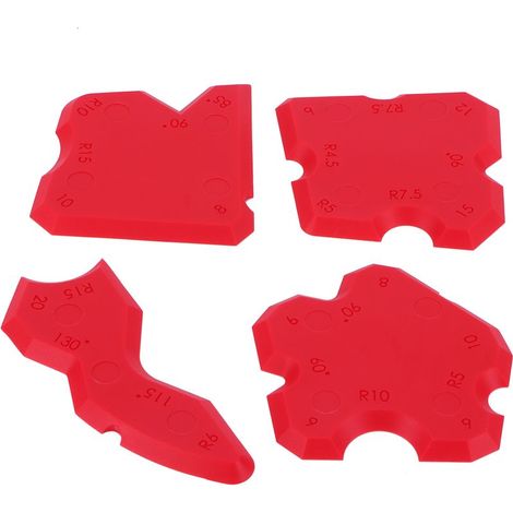 4 Outils de finition silicone, grattoir multi-angles plastique, pour joints salle de bain cuisine fenêtres (1/5)