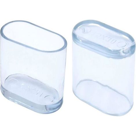 Embouts de Pieds de Chaise - Lot de 20 - PVC Souple Transparent - 15 x 30 mm - Protection Sols - Réduction Bruit (1/5)