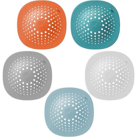 Lot de 5 crépines de sol, couvercles de bonde de douche, crépine de lavabo en silicone, bonde de baignoire (1/3)