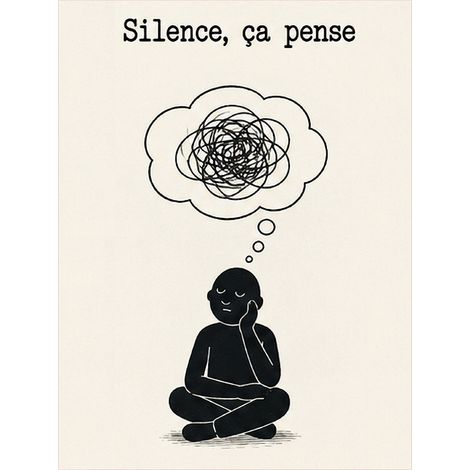 Plaque Métal Humour Silence Ça Pense Déco Bureau 30 x 20 cm (1/2)