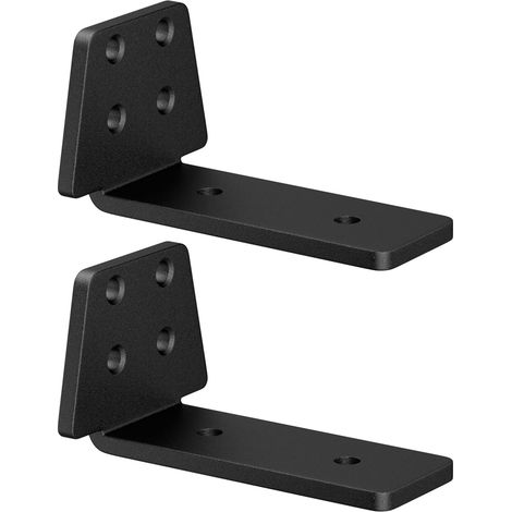Lot de 2 Equerre Etagere Murale 10cm, Support Etagere Noir (1/5)