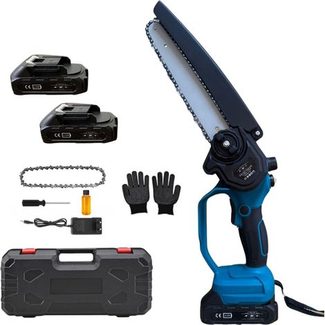 Mini Motosega a 2 Batteria 8 pollici per Potatura con Oliatore Automatico (1/5)