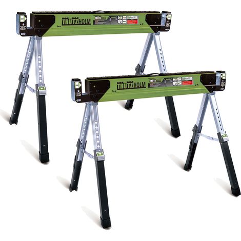 2x Stahl Sägebock Falt Arbeitsbock höhenverstellbar bis 1300kg klappbar Werkbock (1/8)