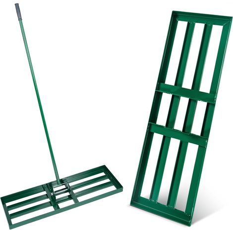 SOGES Râteau de nivellement de pelouse avec manche de 2 mètres de long, raclette de jardin pour cour, jardin, terrain de golf, 75 x 25 x 200 cm (1/5)