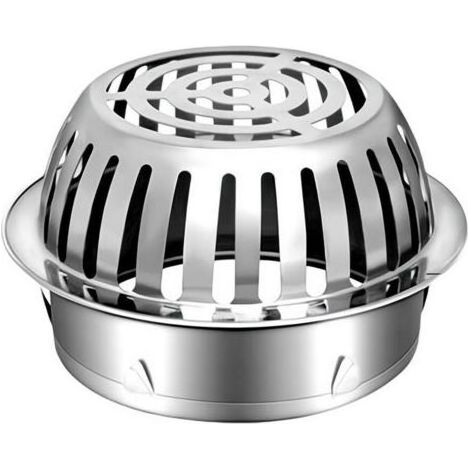 Grille d'évacuation ronde extérieure pour atrium, couvercle de dôme d'évacuation de toit en acier inoxydable, crépine anti-obstruction (150 mm) (1/5)