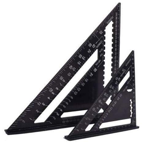Equerre Menuisier Multifunctions 18cm et 30cm, Metal Aluminium Triangle Règle Équerre Trusquin Guide Raporteur Angle 45 90 Degres/Outillage Charpentier/Outil Traçage Guidage Menuiserie Bois (1/5)