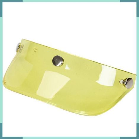 1 Pare-vent Universel 3 Boutons-pression Polycarbonate Anti-UV Casque Open Face Jaune clair (1/5)