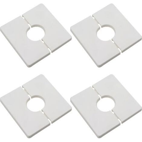 [JAMAIS UTILISÉ] Bride divisée murale de 4pcs, couvercle carré en plastique ABS avec un diamètre de 28 mm, couvercle de tuyau à eau mural, blanc, blanc (1/4)