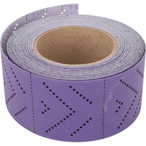 Rouleau de papier abrasif céramique, grain 320, abrasif sans poussière à trous multiples, 70 mm x 12 m, pour la réparation de carrosserie, la préparation avant peinture (1/5)