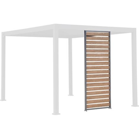 sweeek - Lamellenwand 100cm für Pergola Triomphe 3x3m V2, 3x4m, 3x6m Aluminium Holzoptik
