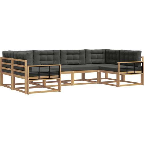 Outdoor Sofa Set 6 pcs White and Anthracite vidaXL (1/5)