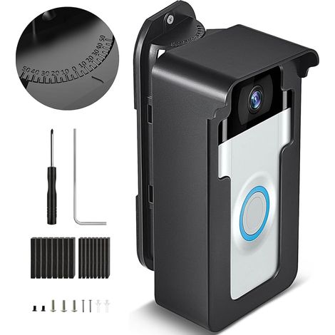 Support de sonnette vidéo résistant à la pluie 45-135° Compatible avec sonnette vidéo filaire/Pro-Pro2/4/3 Plus/3/2/1/Accu) Support d'angle réglable pour sonnette de porte Accessoire (1/5)