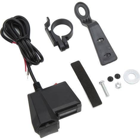 Chargeur Voiture USB Double Prise avec Voltmètre LED Rouge 10‑24V Entrée 5V 3.1A Sortie pour Moto, Quad, UTV, Téléphones, Tablettes, GPS (1/5)