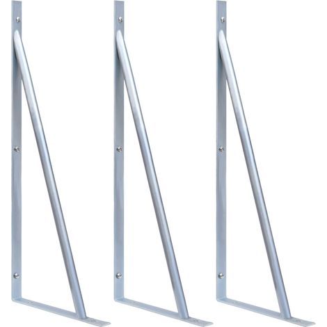Supports de poteaux de clôture, 3 pièces. Acier galvanisé. (1/5)