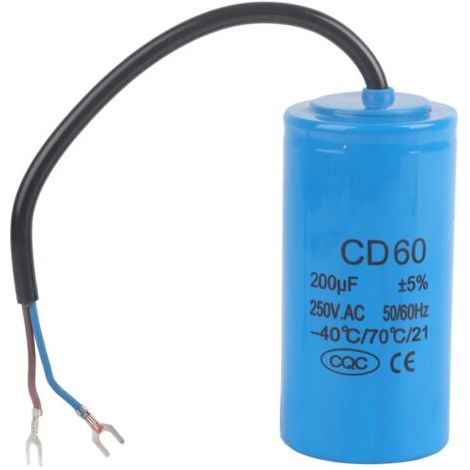 Condensateur de démarrage 200µF 250V – Fréquence 50/60Hz – Pour moteurs monophasés, climatiseurs et compresseurs - 200uf (1/5)