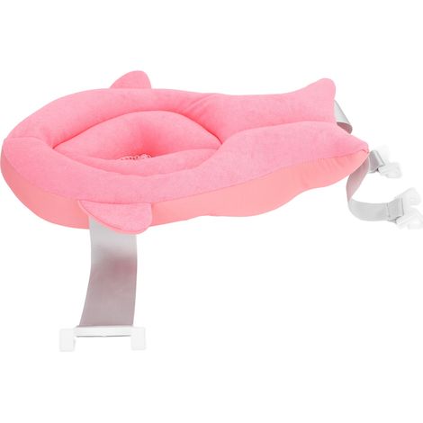 Coussin de bain bébé rose, matelas flottant doux et respirant pour nouveau-né, support de baignade sûr et confortable, antidérapant, lavable, taille universelle. (1/5)