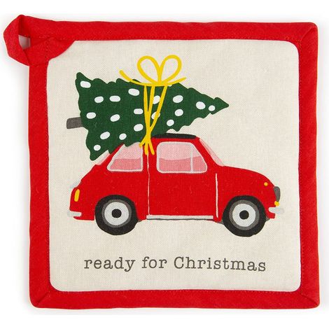 Excelsa Ready for Christmas Presina da Cucina, Cm. 20 x 20, Fodera 100% Cotone, Imbottitura in Poliestere (1/2)