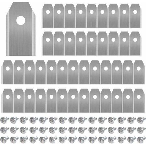 45 x Lames de Couteau en Titane pour Toutes Les Tondeuses Robotiques Husqvarn/Automower/ Yardforce/Gardena(3g-0.75mm) Avec 45 Vis, Lames de Rechange pour Modles 105,310,315,320,420,430x,r40i (1/4)
